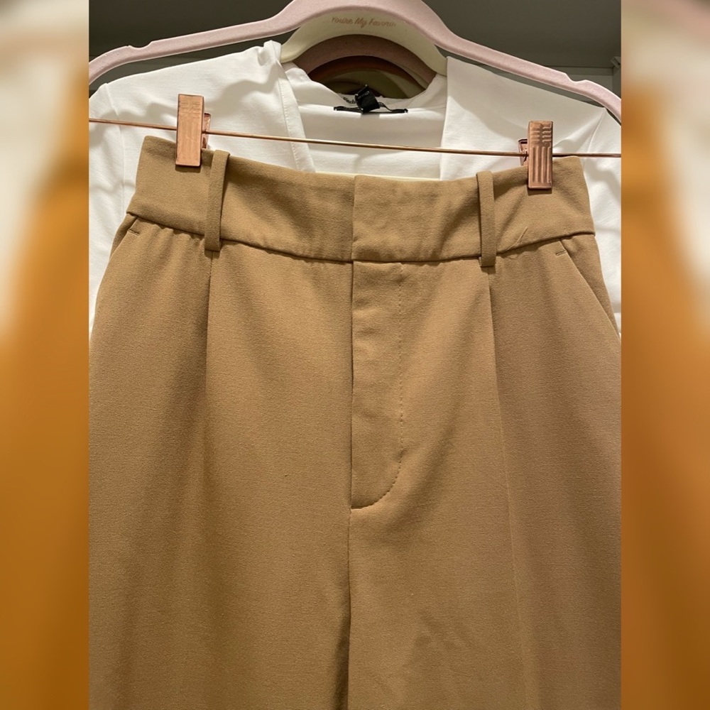 NWOT Zara Tan Highwaisted Trousers